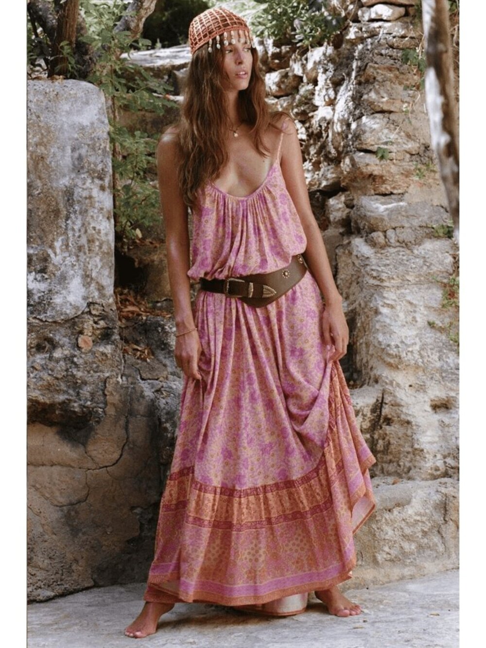 SPELL Village Strappy Maxi Dress in Sunrise - Picture 2 of 8